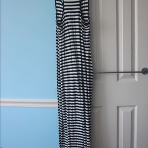 Navy blue and white stripped dress